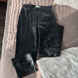 Abercrombie & Fitch Black Faux Leather Pants